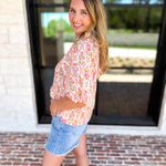 THML - Pink & Yellow Florals Blouse-200 Fashion Blouses-THML-July & June Women's Fashion Boutique Located in San Antonio, Texas