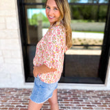 THML - Pink & Yellow Florals Blouse-200 Fashion Blouses-THML-July & June Women's Fashion Boutique Located in San Antonio, Texas
