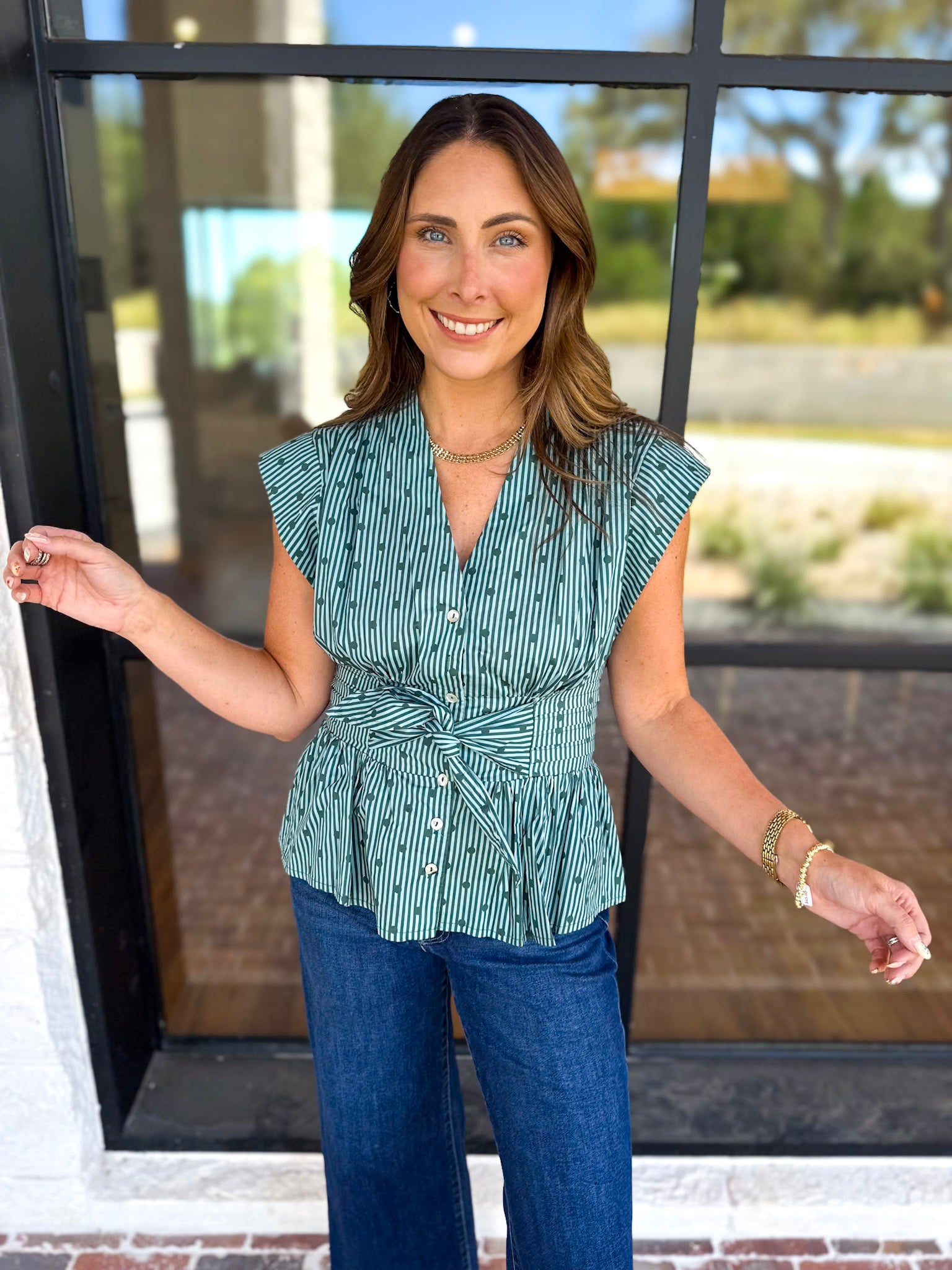 Girls Night Out Blouse - Teal-200 Fashion Blouses-ENTRO-July & June Women's Fashion Boutique Located in San Antonio, Texas
