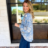 Salty Air Bubble Sleeve Blouse-200 Fashion Blouses-FATE-July & June Women's Fashion Boutique Located in San Antonio, Texas