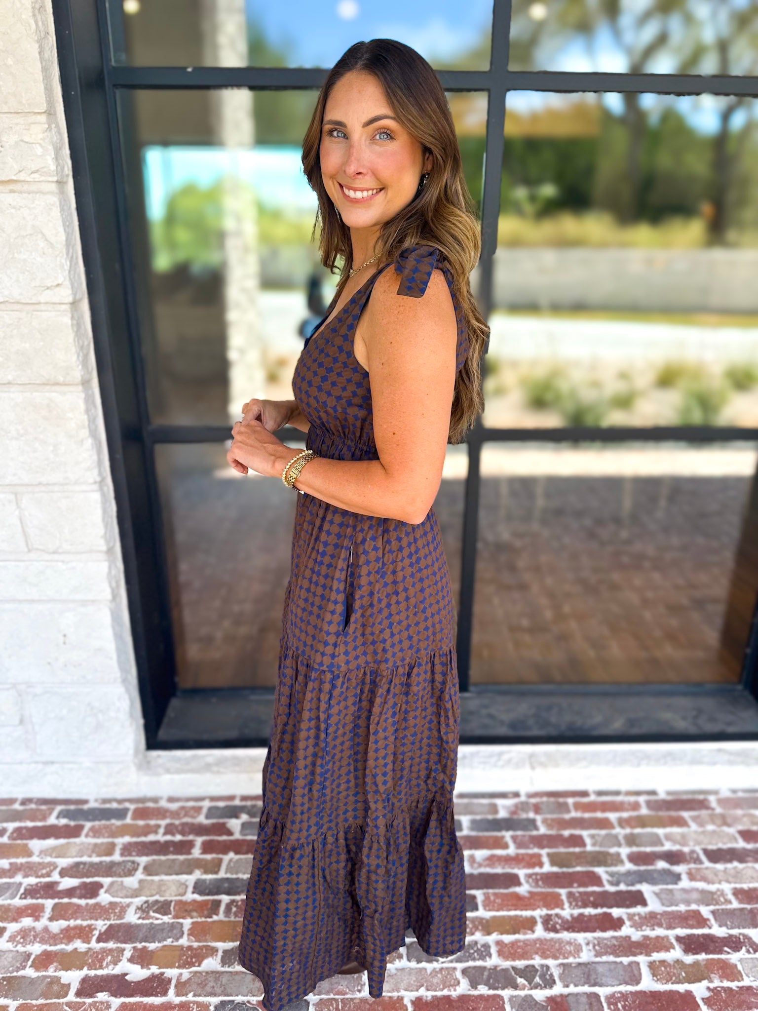 THML - Spotted Together Midi Dress-500 Midi-THML-July & June Women's Fashion Boutique Located in San Antonio, Texas