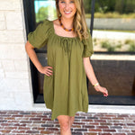 Matcha Babydoll Mini Dress-510 Mini-TCEC-July & June Women's Fashion Boutique Located in San Antonio, Texas