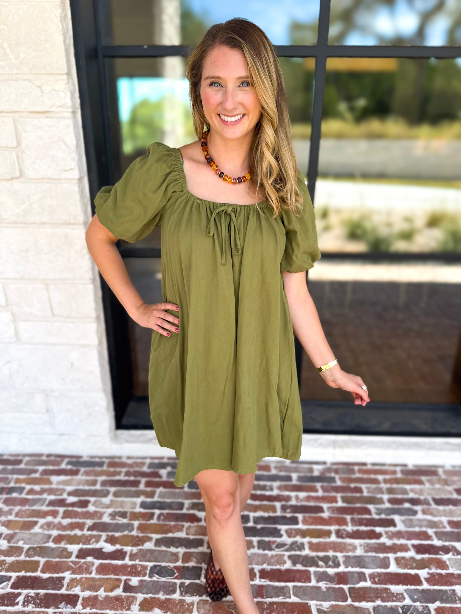 Matcha Babydoll Mini Dress-510 Mini-TCEC-July & June Women's Fashion Boutique Located in San Antonio, Texas