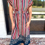 Simply Classic Stripe & Floral Midi Dress-500 Midi-TCEC-July & June Women's Fashion Boutique Located in San Antonio, Texas