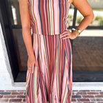 Sunset Evenings Striped Set-500 Midi-TCEC-July & June Women's Fashion Boutique Located in San Antonio, Texas