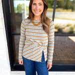 Liverpool - Twist Boat Neck Knit Top-200 Fashion Blouses-LIVERPOOL JEANS COMPANY-July & June Women's Fashion Boutique Located in San Antonio, Texas