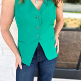 The It Girl Vest - Kelly Green-600 Outerwear-SKIES ARE BLUE-July & June Women's Fashion Boutique Located in San Antonio, Texas