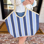 Capri Tote Bag - Navy-130 ACCESSORIES-SHIRALEAH-July & June Women's Fashion Boutique Located in San Antonio, Texas