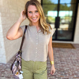 Short Sleeve Everyday Cardigan - Taupe-230 Sweaters/Cardis-DOUBLE ZERO-July & June Women's Fashion Boutique Located in San Antonio, Texas