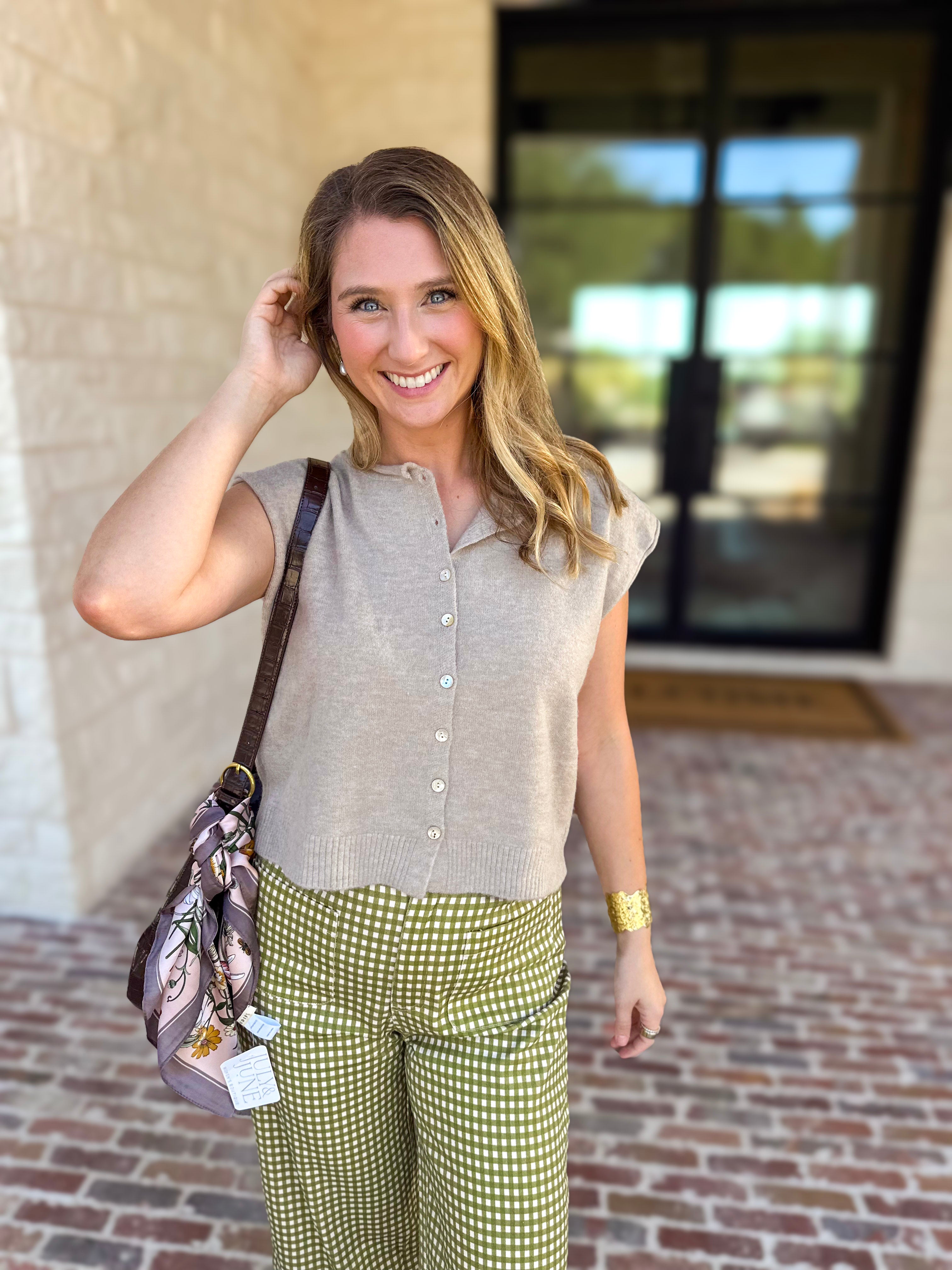 Short Sleeve Everyday Cardigan - Taupe-230 Sweaters/Cardis-DOUBLE ZERO-July & June Women's Fashion Boutique Located in San Antonio, Texas