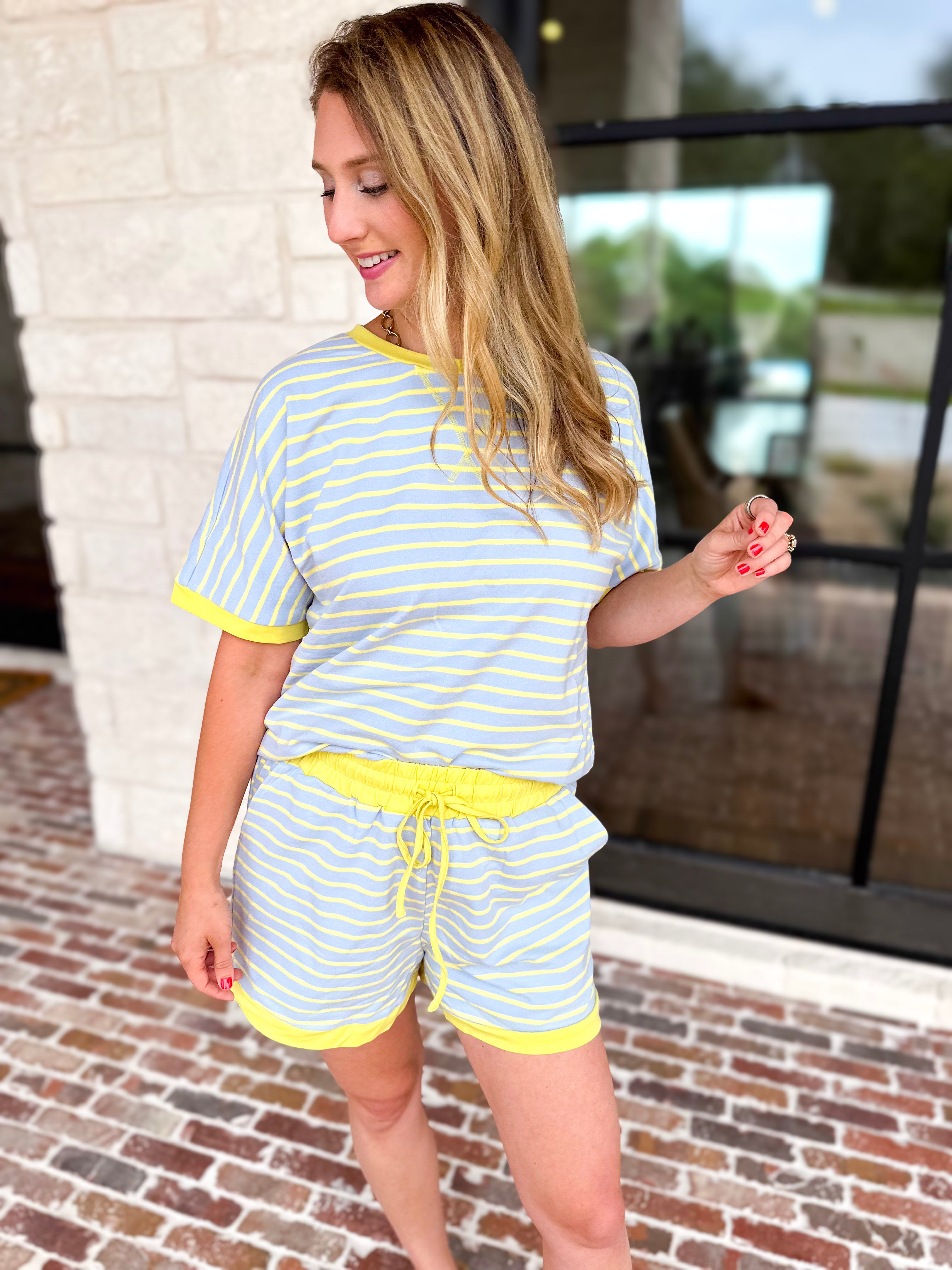 Lemon & Sky Blue Travel Set-300 Athleisure/Lounge-JODIFL-July & June Women's Fashion Boutique Located in San Antonio, Texas