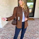 Liverpool - City Girl Puff Sleeve Trucker Jacket-600 Outerwear-LIVERPOOL JEANS COMPANY-July & June Women's Fashion Boutique Located in San Antonio, Texas