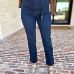 Liverpool - Dark Wash High Rise Straight Leg Jeans-420 Denim-LIVERPOOL JEANS COMPANY-July & June Women's Fashion Boutique Located in San Antonio, Texas