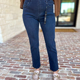 Liverpool - Dark Wash High Rise Straight Leg Jeans-420 Denim-LIVERPOOL JEANS COMPANY-July & June Women's Fashion Boutique Located in San Antonio, Texas