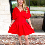 Elevated Chic Red Mini Dress-510 Mini-ENTRO-July & June Women's Fashion Boutique Located in San Antonio, Texas