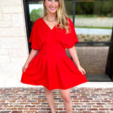 Elevated Chic Red Mini Dress-510 Mini-ENTRO-July & June Women's Fashion Boutique Located in San Antonio, Texas
