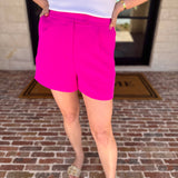 The It Girl Trouser Shorts - Hot Pink-410 Shorts/Skirts-SKIES ARE BLUE-July & June Women's Fashion Boutique Located in San Antonio, Texas