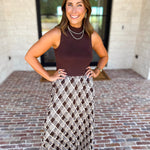 Cocoa Sky Texture Contrast Midi Dress-500 Midi-SKIES ARE BLUE-July & June Women's Fashion Boutique Located in San Antonio, Texas