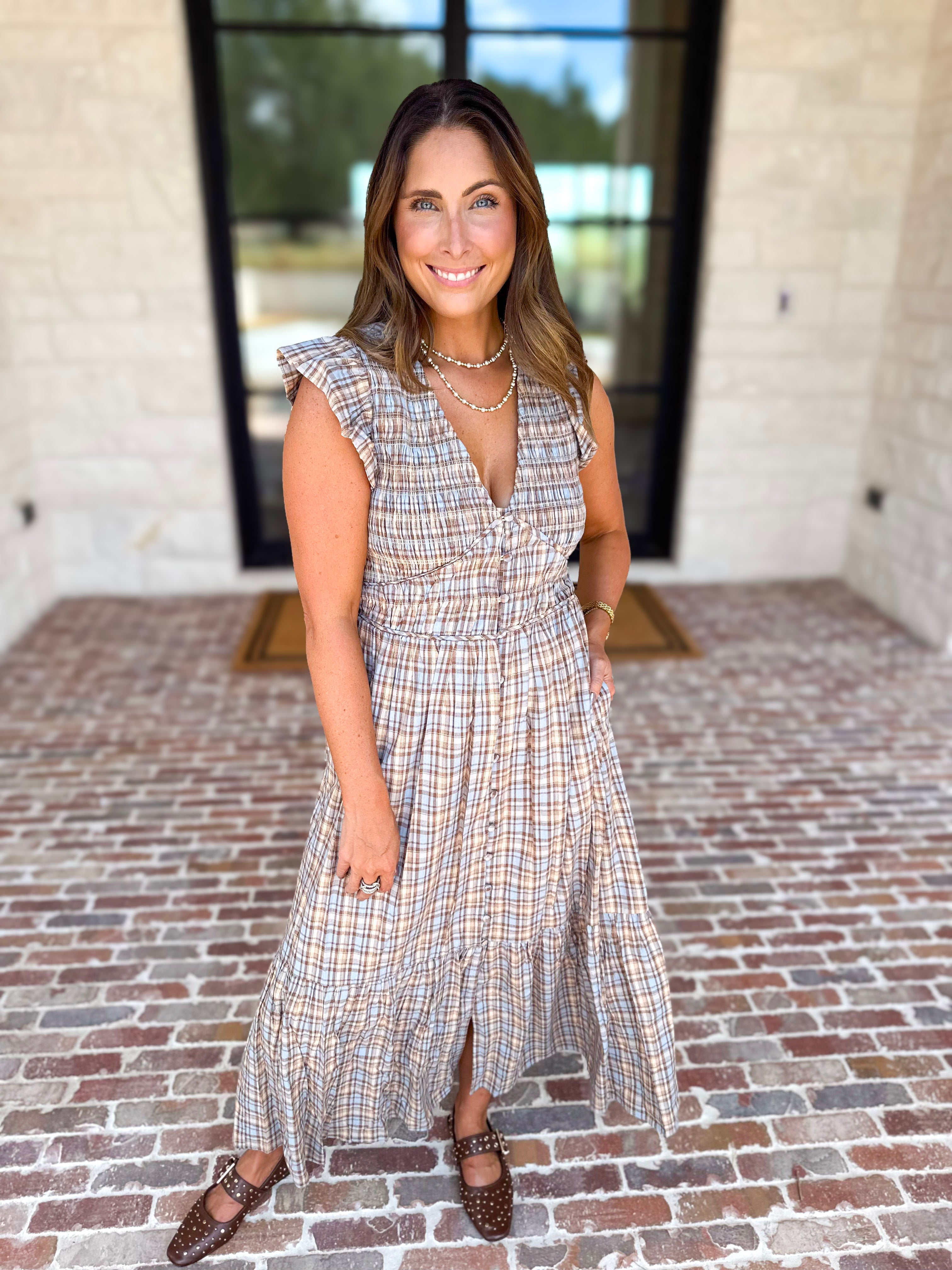 Fall Muse Midi Dress-500 Midi-FATE-July & June Women's Fashion Boutique Located in San Antonio, Texas