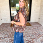 THML - Maison Autumn Floral Blouse-200 Fashion Blouses-THML-July & June Women's Fashion Boutique Located in San Antonio, Texas