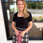 Ribbed Square Neck Knit Top - Black-230 Sweaters/Cardis-ALLIE ROSE-July & June Women's Fashion Boutique Located in San Antonio, Texas
