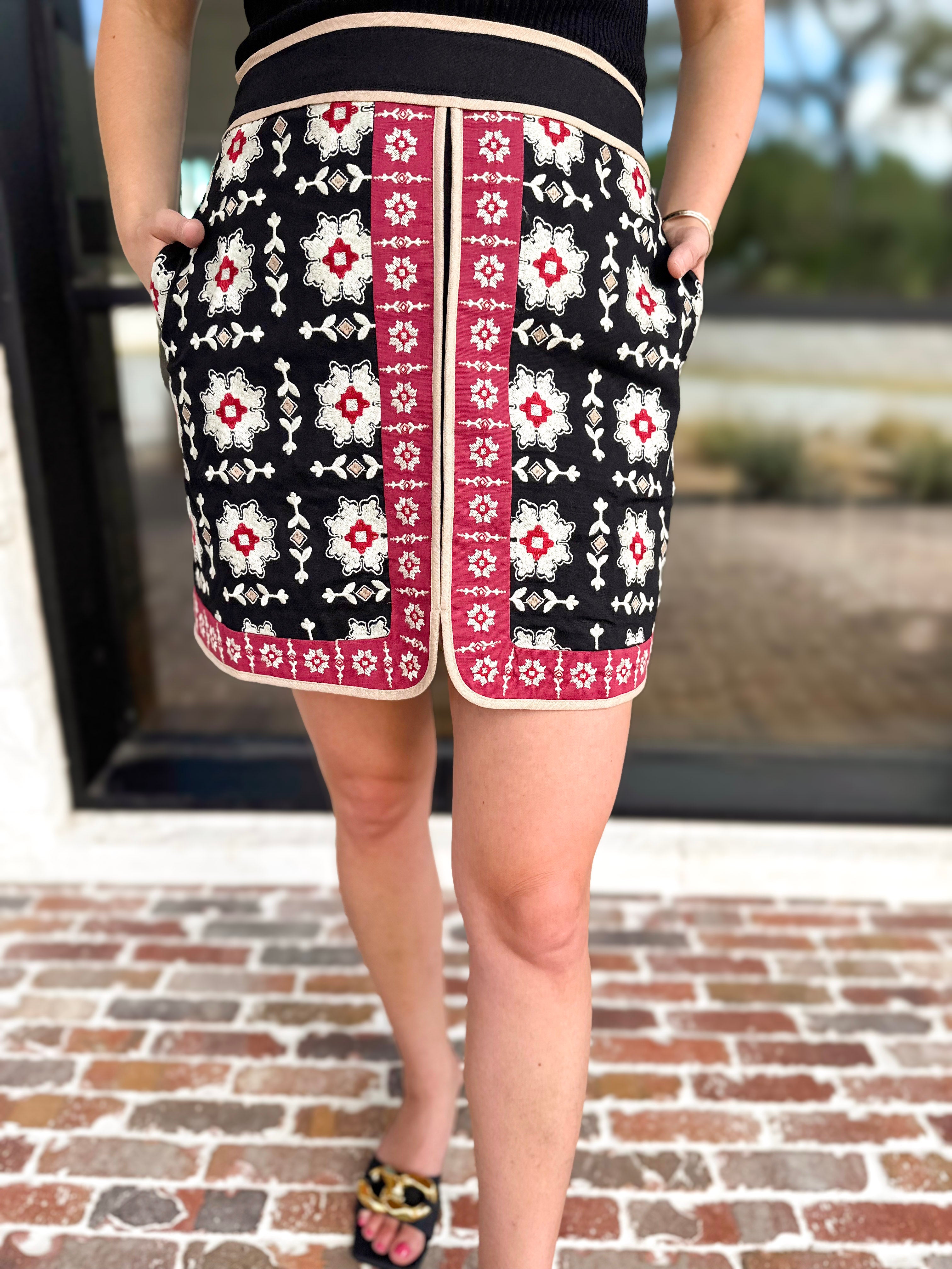 THML - Juliet Embroidered Mini Skirt-410 Shorts/Skirts-THML-July & June Women's Fashion Boutique Located in San Antonio, Texas