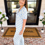 Mary Square - Sweet Blue Lattice PJ Set-300 Athleisure/Lounge-MARY SQUARE-July & June Women's Fashion Boutique Located in San Antonio, Texas