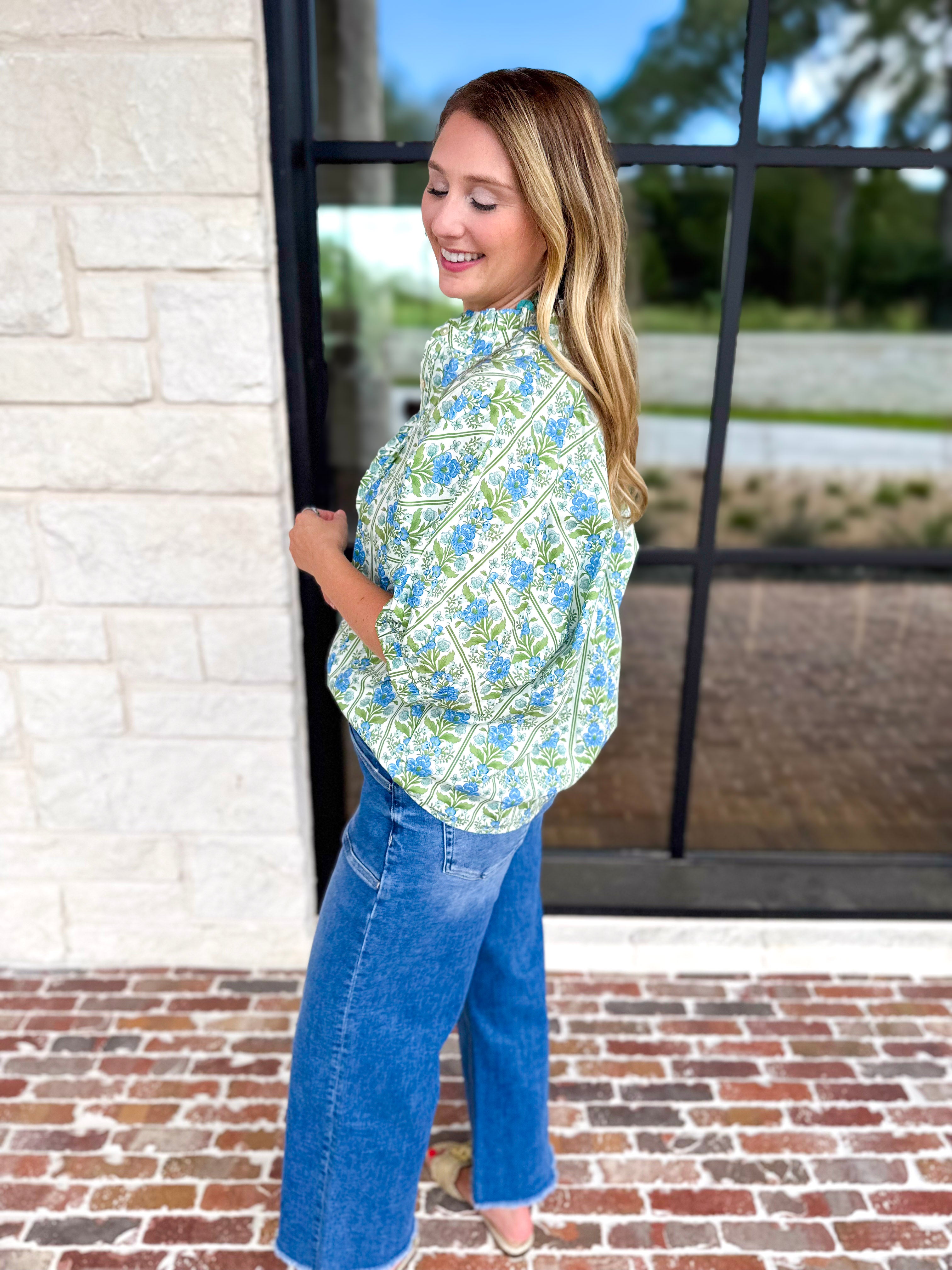 Fresh Air Floral Blouse-200 Fashion Blouses-ENTRO-July & June Women's Fashion Boutique Located in San Antonio, Texas