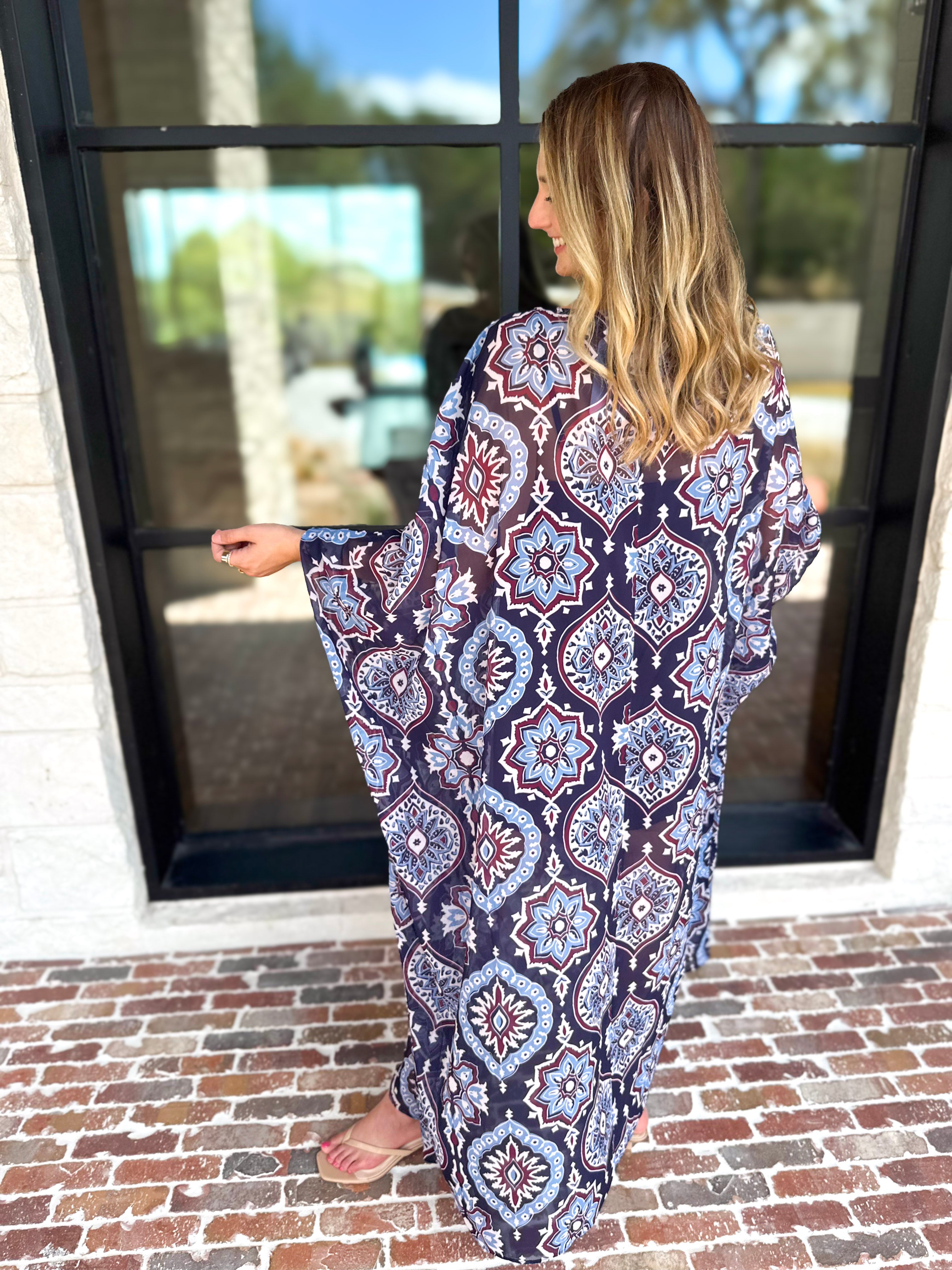 Easy Escape Caftan Midi Dress-500 Midi-TCEC-July & June Women's Fashion Boutique Located in San Antonio, Texas