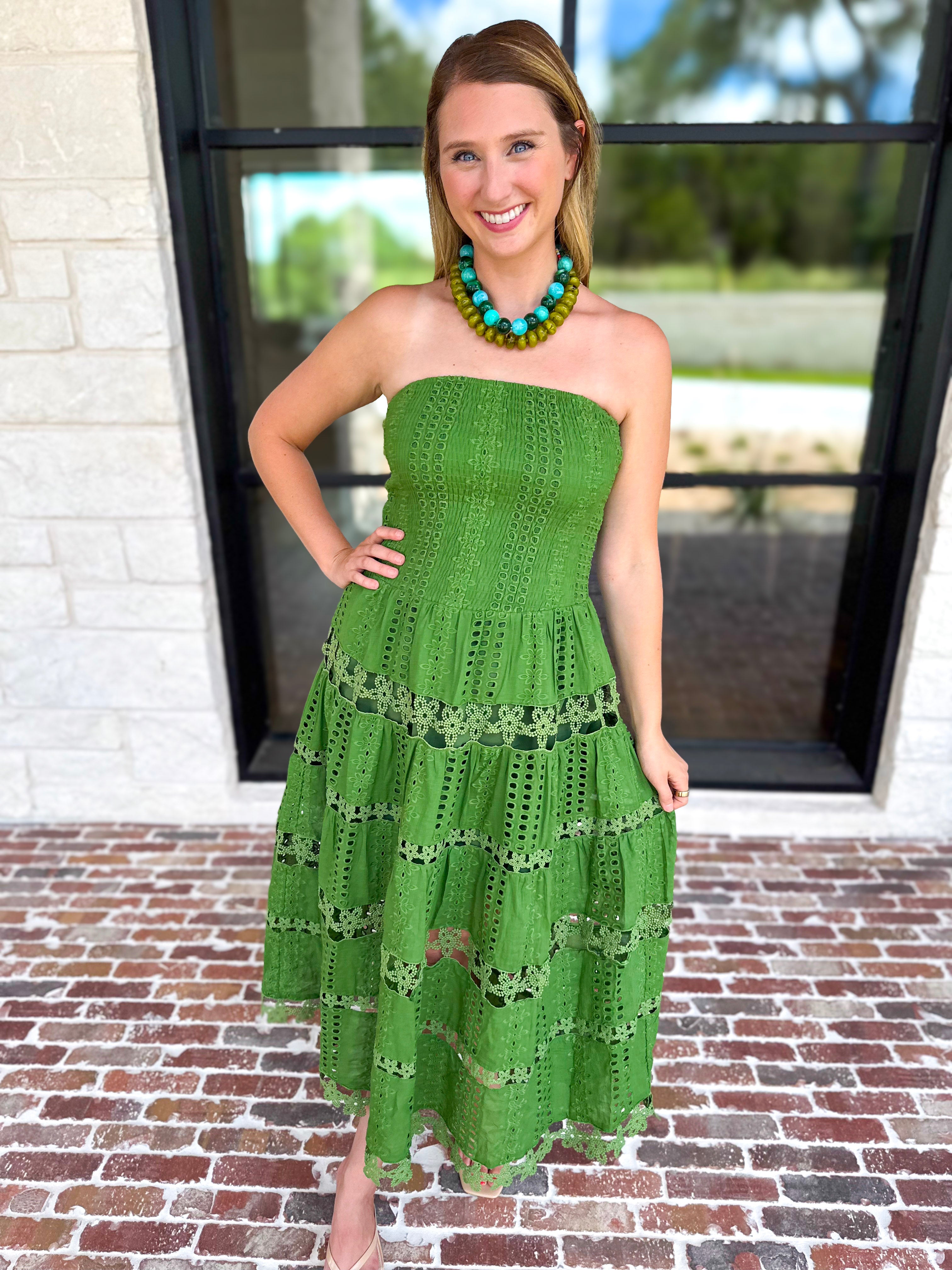 The Lexi Midi Dress - Vineyard Green-500 Midi-STRUT & BOLT-July & June Women's Fashion Boutique Located in San Antonio, Texas