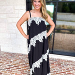 Colette Feminine Lace Midi Dress - Black & White-500 Midi-TCEC-July & June Women's Fashion Boutique Located in San Antonio, Texas