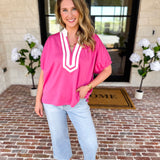 The Sophia Top - Pink-200 Fashion Blouses-ENTRO-July & June Women's Fashion Boutique Located in San Antonio, Texas