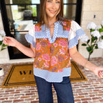 THML - Neutral Garden Blouse-200 Fashion Blouses-THML-July & June Women's Fashion Boutique Located in San Antonio, Texas