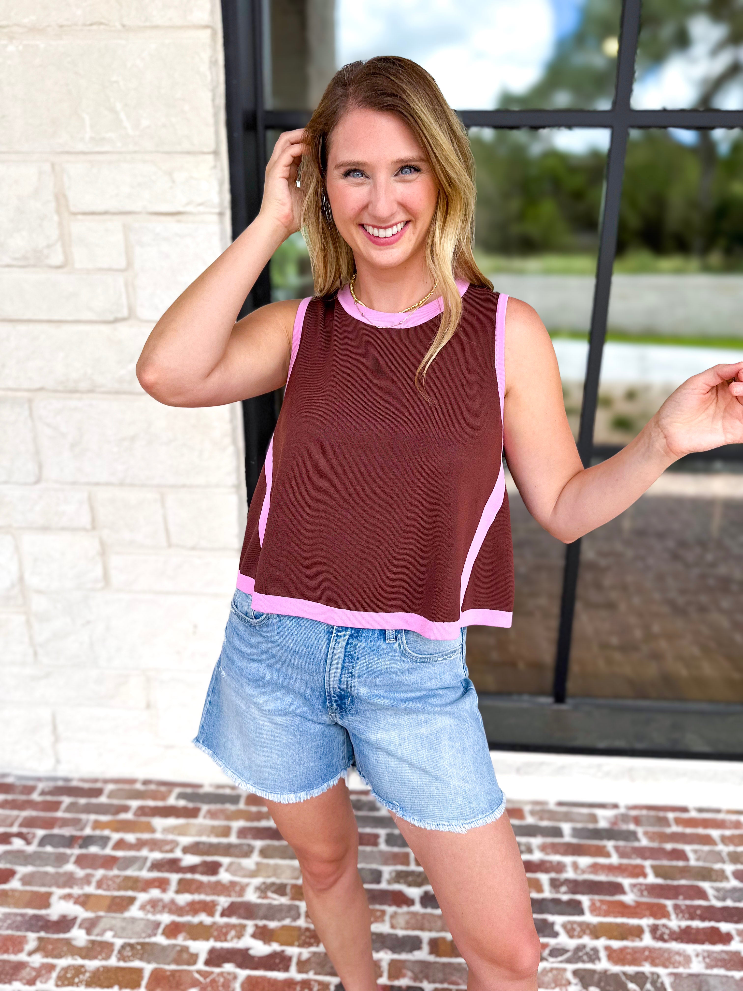The Sutton A-Line Tank - Chocolate Brown-200 Fashion Blouses-ENTRO-July & June Women's Fashion Boutique Located in San Antonio, Texas