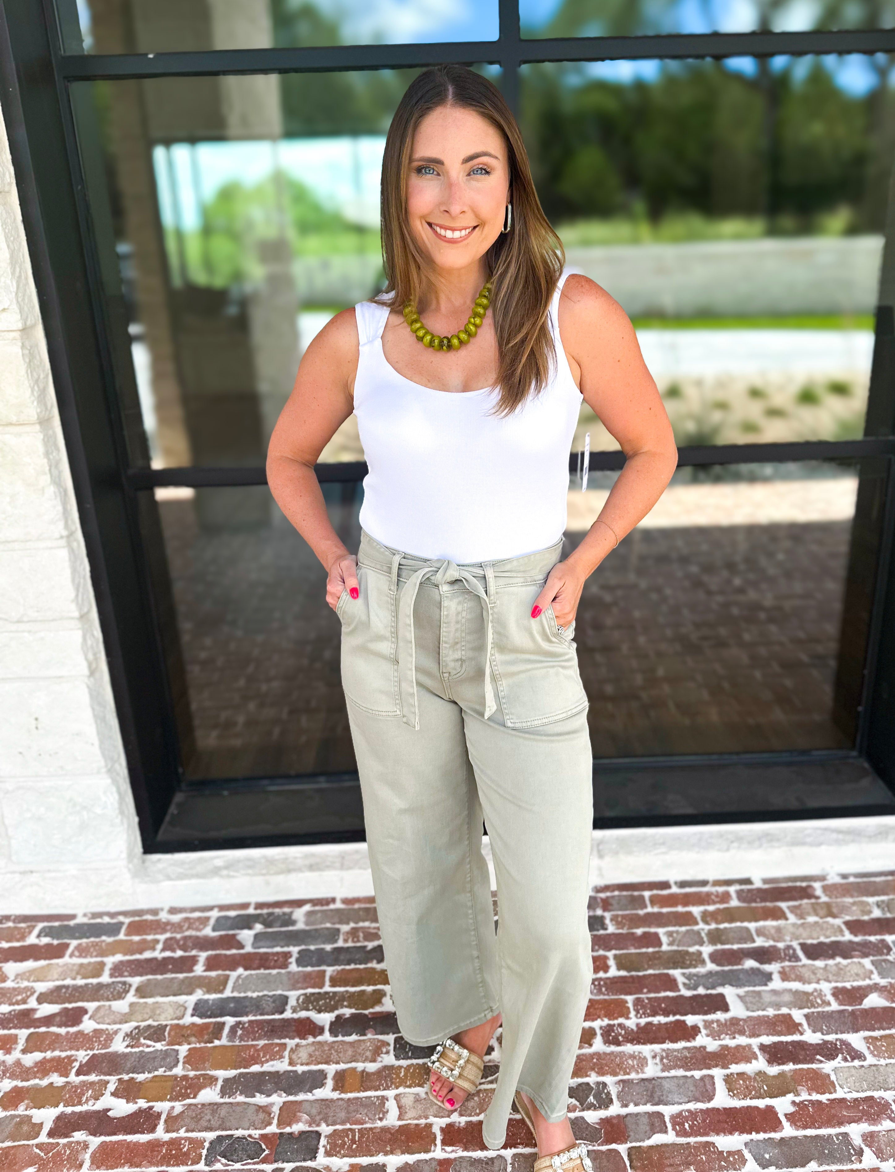 Liverpool - The Signature Scoop Neck Tank - Ivory-210 Casual Blouses-LIVERPOOL JEANS COMPANY-July & June Women's Fashion Boutique Located in San Antonio, Texas