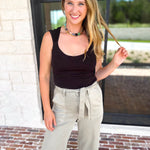 Liverpool - The Signature Scoop Neck Tank - Black-210 Casual Blouses-LIVERPOOL JEANS COMPANY-July & June Women's Fashion Boutique Located in San Antonio, Texas