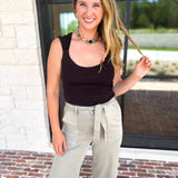 Liverpool - The Signature Scoop Neck Tank - Black-210 Casual Blouses-LIVERPOOL JEANS COMPANY-July & June Women's Fashion Boutique Located in San Antonio, Texas