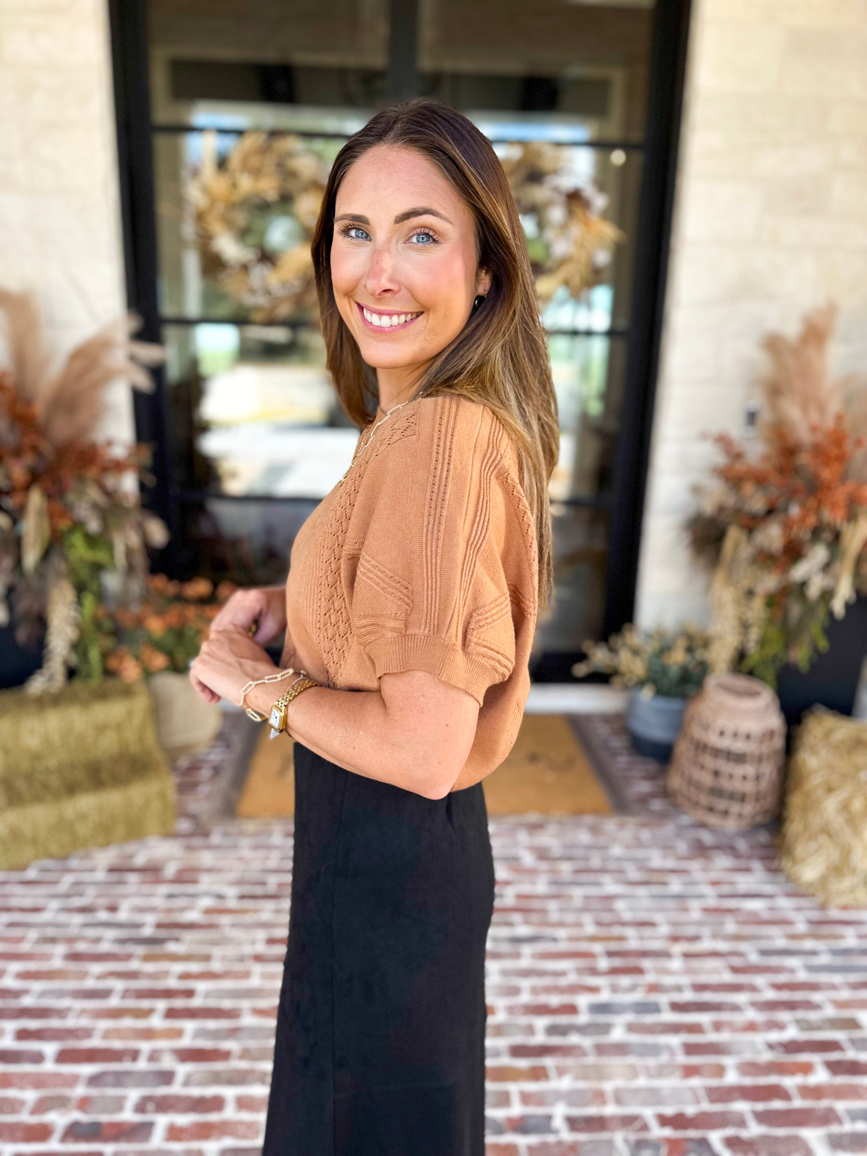 Lightweight Cable Knit Sweater - Tan-230 Sweaters/Cardis-FATE-July & June Women's Fashion Boutique Located in San Antonio, Texas