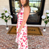 Vibrant Pink Floral Midi Dress-500 Midi-IN FEBRUARY-July & June Women's Fashion Boutique Located in San Antonio, Texas