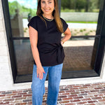 Elevated Twist Blouse - Black-200 Fashion Blouses-ENTRO-July & June Women's Fashion Boutique Located in San Antonio, Texas