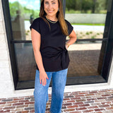 Elevated Twist Blouse - Black-200 Fashion Blouses-ENTRO-July & June Women's Fashion Boutique Located in San Antonio, Texas