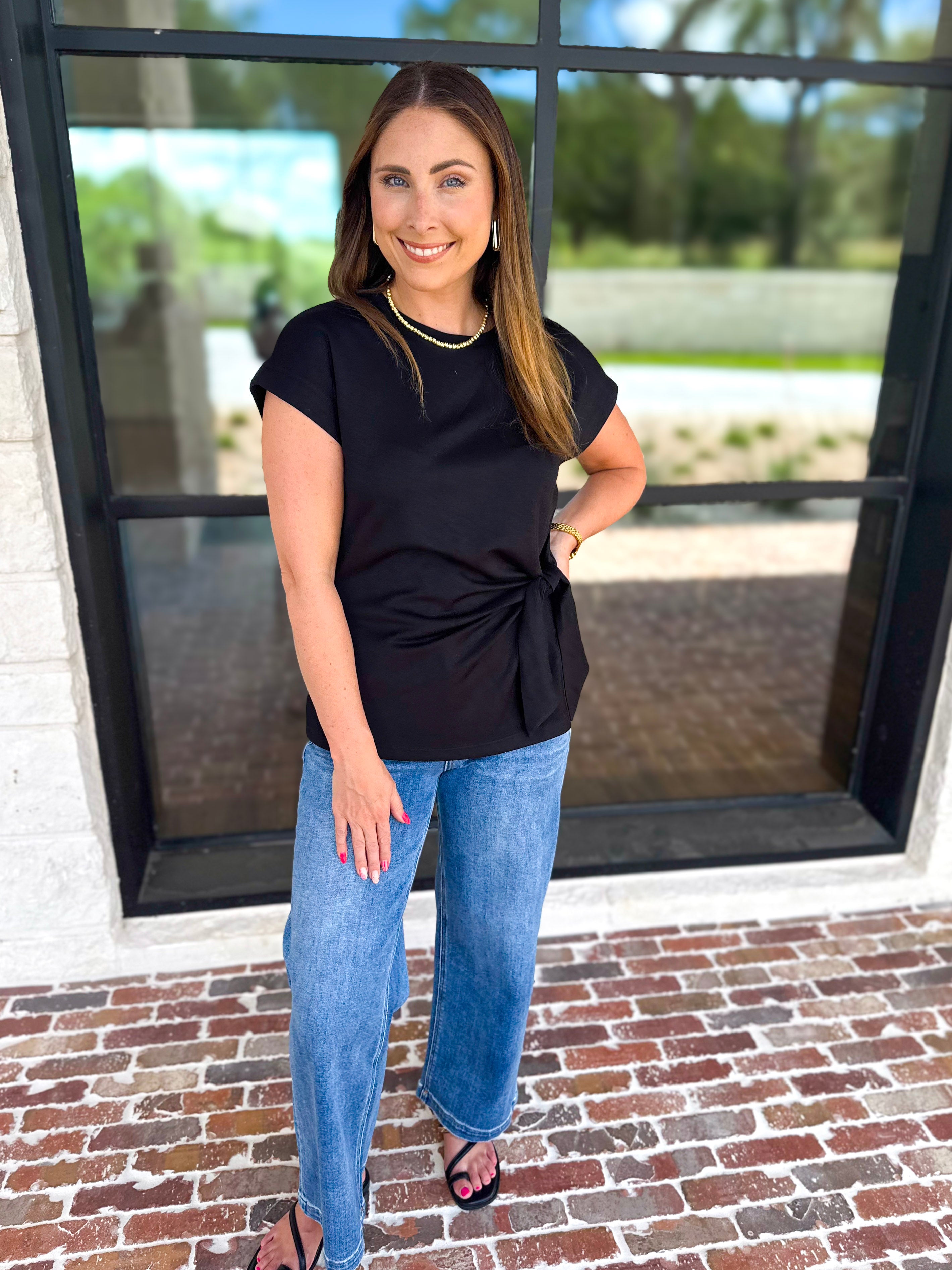 Elevated Twist Blouse - Black-200 Fashion Blouses-ENTRO-July & June Women's Fashion Boutique Located in San Antonio, Texas