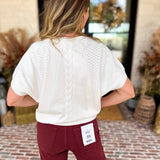 Lightweight Cable Knit Sweater - Cream-230 Sweaters/Cardis-FATE-July & June Women's Fashion Boutique Located in San Antonio, Texas