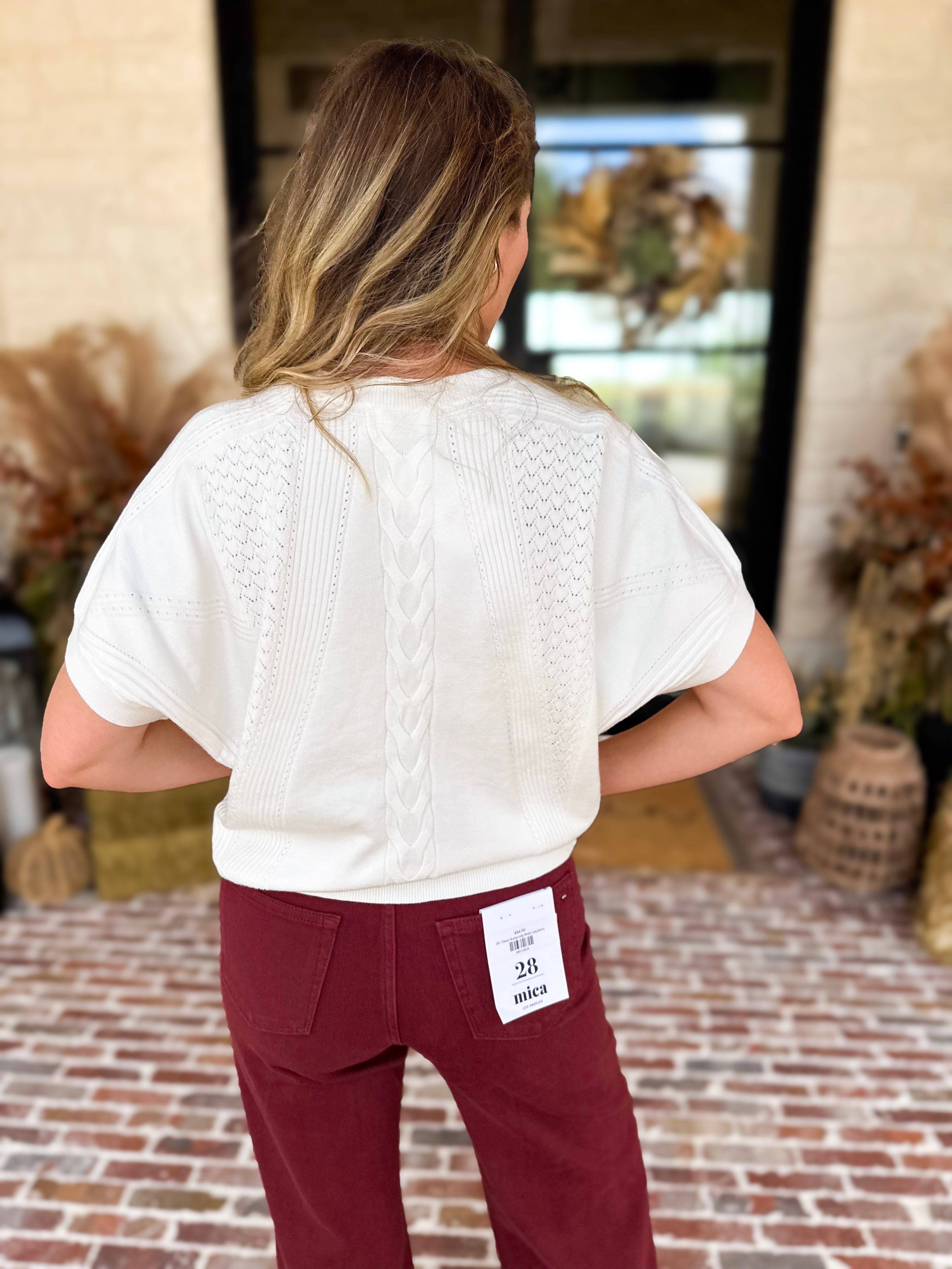 Lightweight Cable Knit Sweater - Cream-230 Sweaters/Cardis-FATE-July & June Women's Fashion Boutique Located in San Antonio, Texas