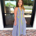Chic Striped Halter Midi Dress-500 Midi-ENTRO-July & June Women's Fashion Boutique Located in San Antonio, Texas
