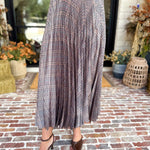Current Air - Kensington Plaid Pleated Midi Skirt-410 Shorts/Skirts-CURRENT AIR CLOTHING-July & June Women's Fashion Boutique Located in San Antonio, Texas