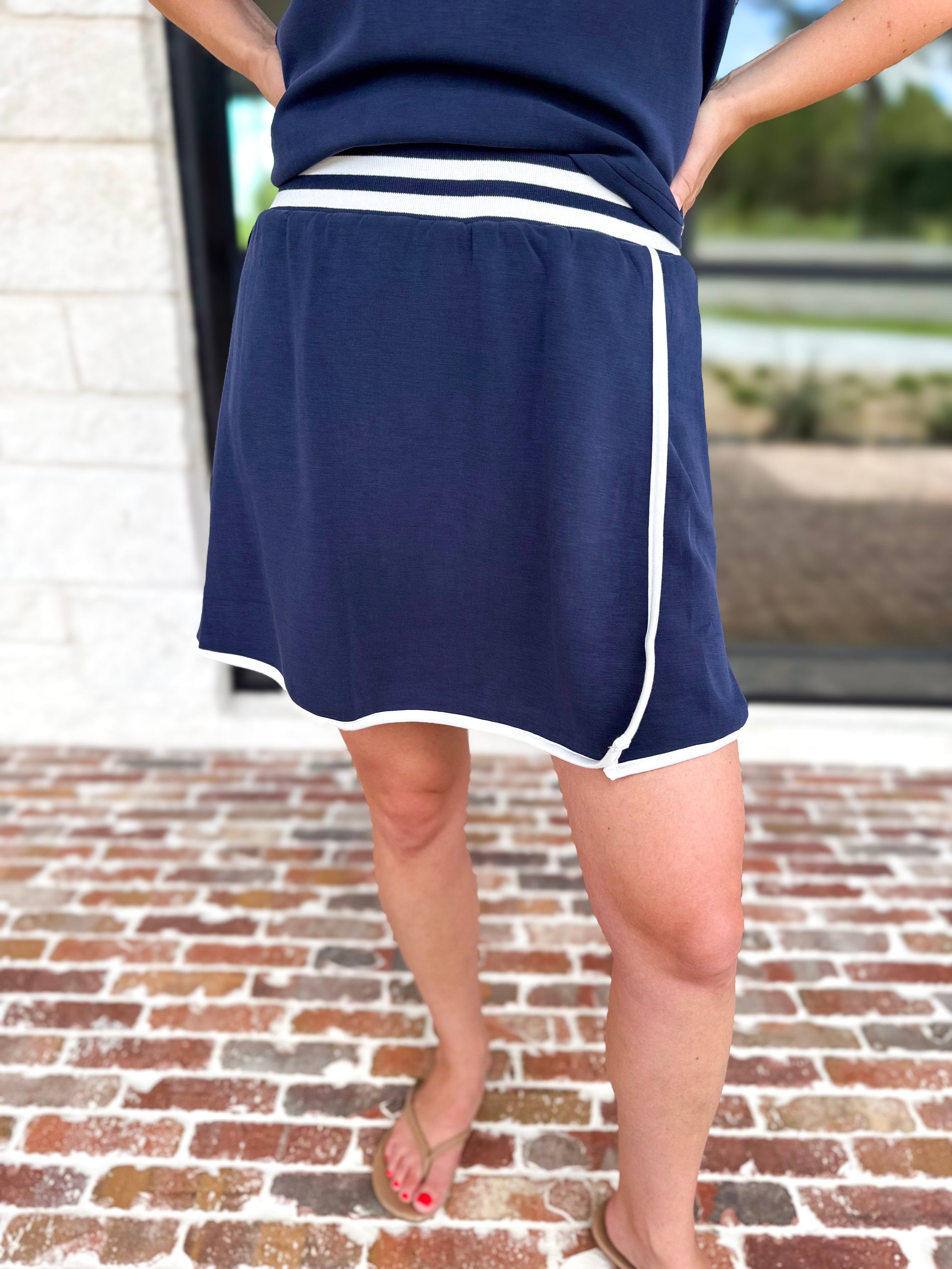 The Sunday Stroll Athleisure Skort - True Navy-300 Athleisure/Lounge-SKIES ARE BLUE-July & June Women's Fashion Boutique Located in San Antonio, Texas