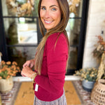 The Forever Favorite Cardigan - Burgundy-230 Sweaters/Cardis-SKIES ARE BLUE-July & June Women's Fashion Boutique Located in San Antonio, Texas