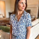 Mary Square - Ivy Navy Script PJ Pant Set-300 Athleisure/Lounge-MARY SQUARE-July & June Women's Fashion Boutique Located in San Antonio, Texas