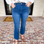Vervet - Dark Wash High Rise Kick Flare Jeans-400 Pants-VEVERT BY FLYING MONKEY-July & June Women's Fashion Boutique Located in San Antonio, Texas